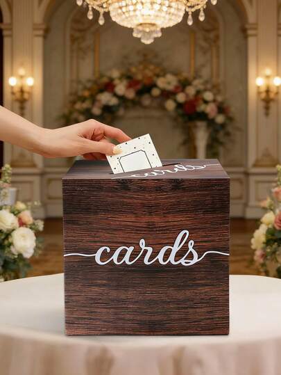 Hộp đựng thiệp thiết kế vân gỗ trang nhã, hộp đựng thiệp cưới kiểu cổ điển có khe đựng, hộp quà tiền mặt cưới, hộp thiệp chúc mừng cưới, hộp góp ý, thích hợp cho tiệc mừng em bé, kỷ niệm, sinh nhật, lễ tốt nghiệp, trang trí bàn làm việc, trang trí bàn cưới mộc mạc, trang trí đám cưới, trang trí phòng, phổ biến cho tiệc cô dâu, đồ dùng tiệc cưới, quà cưới.