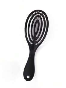 1把女士空心梳，黑色蚊香梳，头皮按摩梳，干湿两用美发造型套装/美发工具套装 - 黑色 - 查看 3