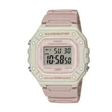 Casio W-218HC Nude Pink Square Digital Watch 50M Waterproof Shockproof LED Light Multifunctional Student Sports Wristwatch - one-size - View 4