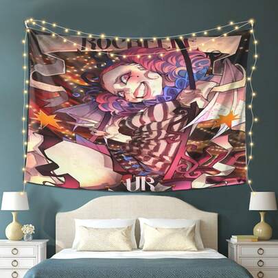 A Rochelle Picture Peach Skin Velvet Comfortable Tapestry, Creative Tapestry,  And Cool Art Print, Vibrant Print, Easy To Hang And Store, Multifunctional Wall Hanging Suitable For Bedroom And Living Room, A Great Decoration Item For Dormitories During The European And American Back-To-School Season, A Wonderful Gift For Friends And Family On Easter. Comes With A Free Tapestry Clip