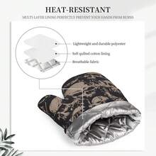 Juego de 4 manoplas de horno y soportes para ollas, de silicona, resistentes al calor, para horno, guantes antideslizantes, decoración de cocina para barbacoa, cocina, asar y hornear - Cráneo aterrador de terror grunge - Ver 4