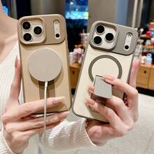 亲肤保护手机壳，带支架，兼容 11/12/13/14/15 Pro/15 Plus/16/16 Pro Max/17/17 Pro Max - 灰色 - 查看 3