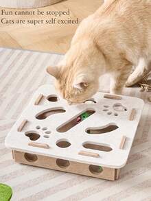 Cat Toys Self-Entertaining Boredom Relief Gadget, Small Cat Pet Puzzle Maze Felt Box With Bell Ball - View 6