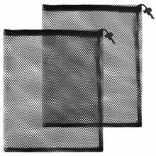 2Pcs Mesh Drawstring Bags - Large Black Mesh Nylon Net Bags For Swimming Beach Pool 20x30cm - 2 Pieces 20 X 30 cm - View 1