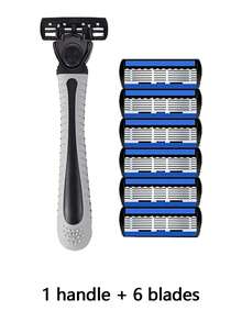 Razor Blades Manual Men's Shaver Set, 6 Layers Razor Blade Refills, Men's Disposable Shaver, Including Replacement Blades - Perfect For Smooth And Tight Shaving - Safety Razor - View 8