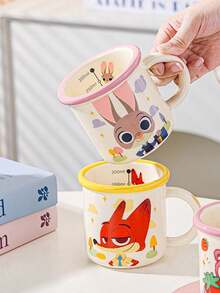 Disney Ceramic Water Cup, Premium Ceramic, Vibrant Printed Patterns, Ergonomic Handle, Non-Slip Base, Easy To Clean, Home, Office, Kitchen, Dining, Study, Daily Use, Collection, Disney Fans, Anime Enthusiasts, Holiday Gifts, Birthday Gifts, Family & Friends Gifts - Multicolor - View 10