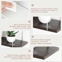 Repisas Flotantes Robustas 4 Repisas Armarios Flotantes Estudio Cocina Baño y Sala de Estar 30X15cm - Marrn - Ver 5