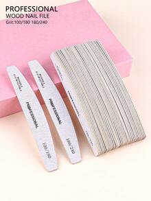 3/5/10/20/50pcs Zebra Pattern Double-Sided Nail Files, Wooden Nail Buffers - Multicolor - View 5
