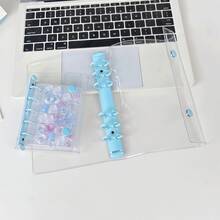 1本A8/A7/A6透明叶片笔记本，贴纸叶片笔记本，贴纸簿，照片卡夹，双扣软皮透明叶片笔记本，适用于手工DIY日记本、相册、贴纸簿、笔记本、计划本、学生学习用品和办公用品 - 1 Set - 查看 5