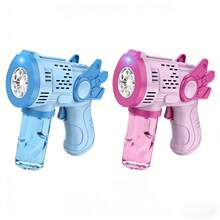 1 Pistola de Burbujas Automatica con Tema de Dinosaurio- Pistola de Juguete Manual de 40 Agujeros, Sin Solución de Burbujas ni Pilas Incluidas,Ideal para Bodas al Aire Librey y Regalos de Navidad, Color Dual Rosa/Verde - T1-52939 - Ver 4