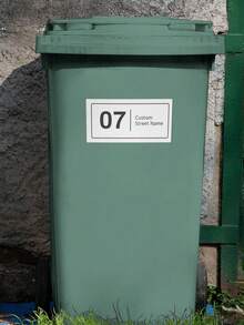Customized Trash Can Stickers, Personalized Address Labels - Customize Your Trash Can Stickers With Your Apartment Number And Street Name. Customized Address Label Stickers For Trash Cans - Multicolor - View 3