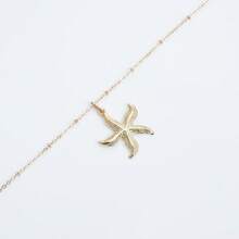 4pcs/Set Bohemian Style Faux Shell & Starfish Necklace Set, Fashionable Summer Beach Style Jewelry, Suitable As Gift - Gold - View 4