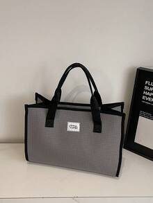 新款极简时尚多功能大号手提包 - 灰色 - 查看 3