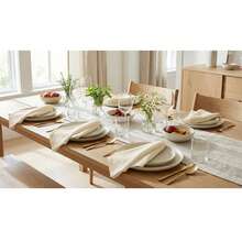 12pcs Solid Color Cloth Napkins, Washable Cotton Table Napkin For Household Dining Fall Autumn Decor Wedding Hotel 45*45cm - 奶油 - 查看 5