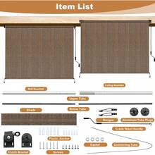 HDPE Shade Cloth For Vertical Awning, Aluminum Tube With Wireless Crank Operation, Vertical Awning, HDPE Shade Cloth For Patio Pergola, Balcony Awning - 咖啡色 - 查看 8