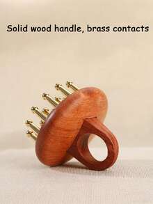 1pc Massage Tickle Relieve And Relax Head Massage Tool Natural Sandalwood Wide Toothed Comb With Scalp Massage Function, Compact, Portable And Durable - Multicolor - View 4