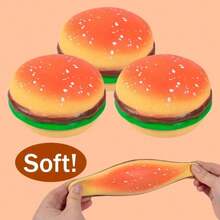 1 pieza Juguete de apretón realista de hamburguesa, juguete de apretón de alivio de estrés creativo de rebote lento - Multicolor - Ver 5