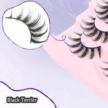 7 Pairs Of Natural Full False Eyelashes,Fluffy Slim For Everyday Use Manga Wet Eyelashes, Travel Essentials - Black - View 4