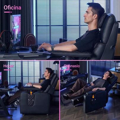Sillón de Masaje con Riel Flexible para Adultos, Sillón Reclinable de Gravedad Cero de Cuerpo Completo,8 Modos Automáticos,Adecuado para Masajes en La Oficina y en Casa,Nuevo modelo