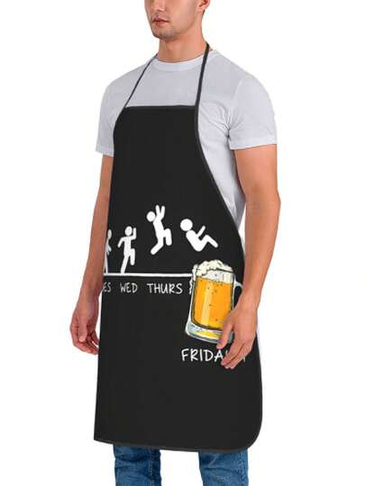 1pc Printed Colorful Art Apron - Vibrant Pattern, Polyester Material, Suitable For Cooking, Baking, Grilling And Art Creation, Barbecue Apron | Interesting Design | Cute Apron Size 74X55CM