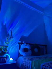 1 Stück 16-Farben Aurora Wellen LED Projektionslampe, USB betrieben, Galaxie Sternenhimmel Projektion, Schlafzimmer Nachtlicht, geeignet für Schlafzimmer, Wohnzimmer, Spielzimmer, perfektes Geschenk für Feiertage, Geburtstag, Party Dekoration - Verschiedenfarbig - Übersicht 6