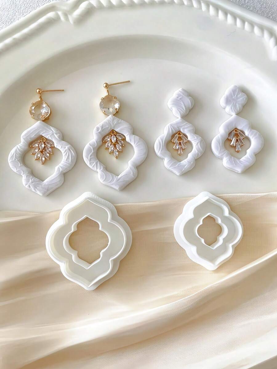 1pc Moroccan Geometric Polymer Clay Cutters Polymer Clay Jewelry Making, Polymer Clay Stud Earring Making Tool, Clay Jewelry Making Kit - Moroccan Geometric - View 1