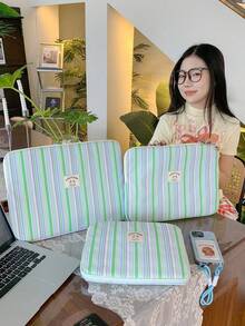 笔记本电脑包 11"/14" 平板电脑包，适用于 iPad 和笔记本电脑的电脑包，印花防水便携设计，防震保护，适用于 11"、13"、14"、15.3" 和 15.6" 设备，理想的返校配件。 - 彩色 - 查看 6