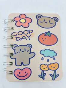 1pc Cute Rabbit Pattern Soft Cover Spiral Notebook, 50 Pages, Suitable For Student, Office, Gift, Diary, Learning Supplies, Stationery (Random Color Assortment) - Multicolor - View 7