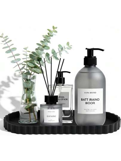 Bathroom Vanity Storage Tray, Countertop Storage Box, Silicone Tray - 12 Inches, Decorative Soap And Cosmetic Rack, Modern Bathroom Decor, Suitable For Storing Cosmetics, Candles, Perfumes And Plants.