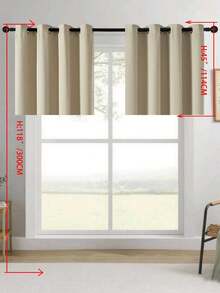 1 rèm cửa cản sáng cổ điển - Rèm cách âm và riêng tư, có khoen kim loại phía trên - Vải polyester dệt trơn độ chính xác cao, thích hợp cho phòng ngủ, cửa hiên - Rèm kiểu đồng quê không dây, phù hợp cho mọi mùa, áp dụng cho phòng ngủ và phòng khách. - Màu be - Xem 46