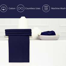 12pcs Solid Color Cloth Napkins, Washable Cotton Table Napkin For Household Dining Fall Autumn Decor Wedding Hotel 45*45cm - Navy Blue - View 4