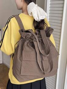 男女通用旅行背包，两用手提包/单肩包，笔记本电脑包，防水隔层，大容量，多口袋，休闲纯色，适合旅行、度假、上学、商务出行，也是情人节、圣诞节、万圣节的理想礼物。 - 彩色 - 查看 7