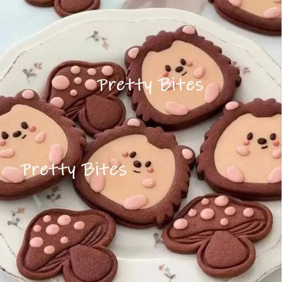 Forest Animal Lion Mushroom Cookie Cutter Plastic DIY Fondant Cake Biscuits Mold Dessert Decoration Mould Pastry Bakeware Tools - White - View 1
