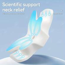 Butterfly Shape Memory Foam Cervical Pillow, Ergonomic Neck Support Pillow For Sleeping, Rebound Relaxing Neck Pillow, Washable Pillowcase, Ideal For Back & Side Sleepers - Gối kê cổ màu xám - Xem 10