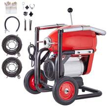 Drain Cleaner Machine 120FT X 6/5 Inch, 1100W Electric Sewer Snake Auger Manual Feed - With 6 Cutters And CW/CCW Control For 4" To 8" Pipes - Medium Sectional, 1100W, 6/5 Inch, 120 ft - 查看 8