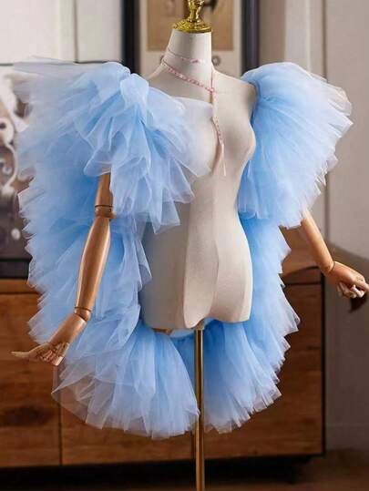 Multi-Color Bride Chiffon Wrap, Formal Dress Accessory For Host, Performer, Photography Fall Clothes For Women