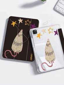 Cette exquise et adorable coque arrière en acrylique transparent à double face avec motif de souris et d'étoiles dessin animé est résistante aux chocs et durable, convenant aux iPad de 7e, 8e et 10e génération (10,2 pouces). Elle comporte une fente intégrée pour le stylet, prend en charge la fonction de veille/réveil et offre plusieurs modes de support pliable, en faisant un excellent cadeau de vacances. - Multicolore - Voir 2
