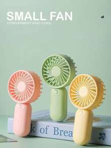 1pc Solid Color Minimalist Hand Fan, Mini Handheld Fan Powered By AA Battery (Battery Not Included), Portable Cooling Fan For Summer - Multicolor - View 12