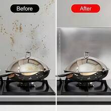 1pc Stainless Steel Cooking Splash Guard, Foldable Kitchen Splash Shield For Stovetop - Black Thickened Edging - View 7