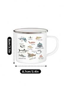 1 chiếc cốc tráng men chủ đề côn trùng, cá mập, chữ cái, cốc cắm trại, cốc ăn sáng, cốc sữa, cốc ngoài trời, cốc tráng men, quà tặng ngày lễ - Nhiều màu - Xem 5