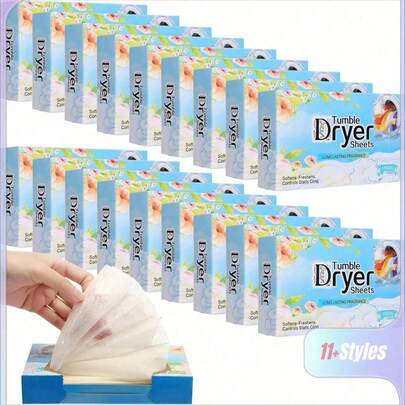 Natural Plant Softening Fragrance Sheets, Large Pack, Softens Fabrics, Reduces Static, Dryer Sheets, Fabric Softener, Laundry Companion, Odor Eliminating Aromatherapy Sheets, Long-Lasting Fragrance Anti-Static Laundry Fragrance Sheets