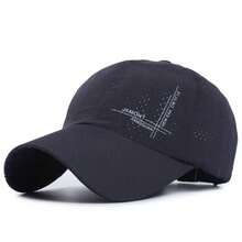 Summer Breathable Perforated Quick-Drying Baseball Hat For Women Men Letter Embroidery Fishing Sun Protection Peaked Cap Cycling Travel Sports Hat - Multicolor - View 10
