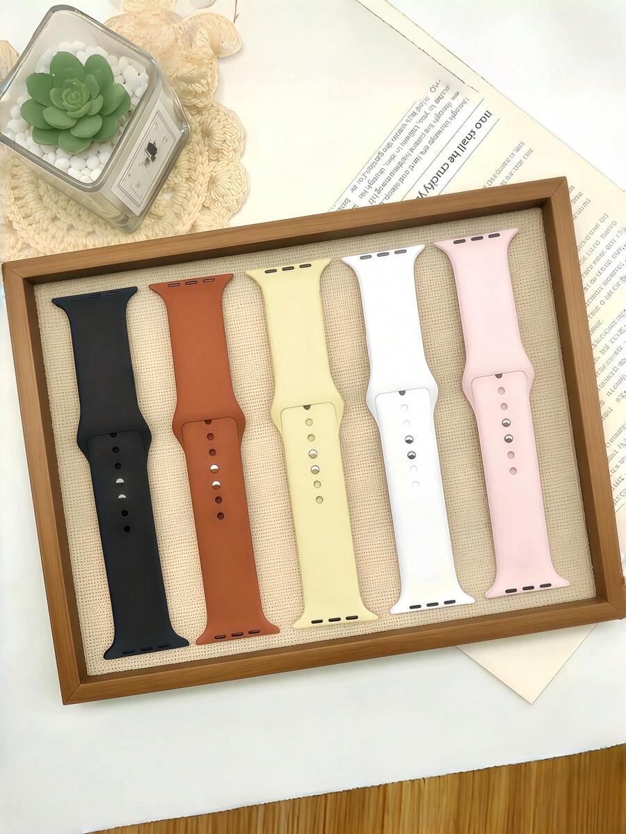 5 chiếc dây đeo đồng hồ thể thao thoáng khí, dây đeo silicon co giãn tương thích với Apple Watch Series 11 10 9 8 7 6 SE SE2 SE3 Ultra 2 3, kích thước 38mm/40mm/41mm/42mm/44mm/45mm/46mm/49mm, phù hợp cho lối sống năng động và tập luyện thể dục, món quà tuyệt vời cho bạn bè và gia đình.