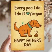 Thiệp chúc mừng Ngày của Cha vui nhộn dành cho người yêu chó, thiệp chúc mừng hài hước dễ thương về thú cưng, món quà lý tưởng cho người cha yêu chó, thể hiện tình yêu thương của cha với những nụ cười, bao gồm phong bì và thiệp. - Xem 6