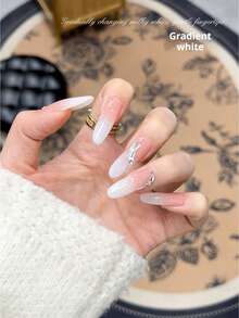 BAOSHIMAN 高级渐变白色指甲油，自然裸色到白色渐变，专业可卸UV凝胶，适合美甲师和初学者 - 彩色 - 查看 4