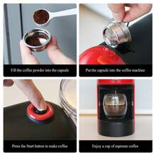 Reusable Coffee Capsule Filter Kit With Brush & Spoon – Perfect Fit For MIO Coffee Machine Accessories | -Friendly Refillable Coffee Filter Cup,Coffee Service Coffee Accessories - View 10