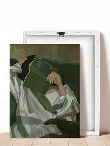 1幅宁静睡眠帆布画，女性睡眠主题墙画，温馨卧室装饰，现代简约风格，放松家居装饰，适用于客厅、厨房、餐厅、办公室、卧室等场所，无框墙画，可选配画框。 - A - 查看 13