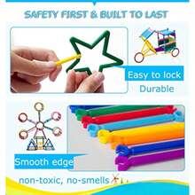420pcs Building Blocks Toy Set, Assorted Shapes Educational Engineering Construction Puzzle, 3D Interlocking Creative Building Kit, Architecture Toy, STEM Toy For Boys And Girls, Straw Building Toy, STEM Construction Toy, Winter Gift, Debon, Children Toy>Other Children Educational Toys, Girls Toy - Multicolor - View 7