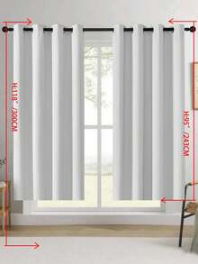 1件装经典款遮光隔断帘 - 隔音隐私帘，顶部带金属环 - 高精度平纹涤纶面料，适用于卧室、露台门 - 四季通用无绳田园风窗帘，卧室和客厅适用 - 白色 - 查看 48