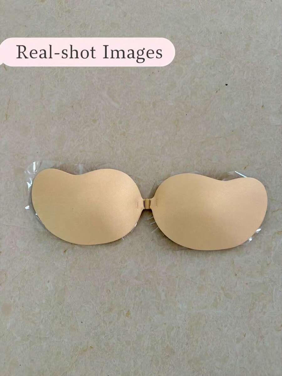 1 Pair Mango-Shaped Adhesive Cleavage Enhancing Nipple Covers, Skin Tone - Apricot - View 1